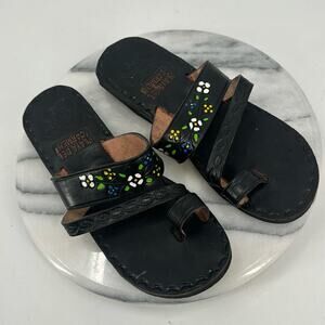 Handmade mexican black leather sandals